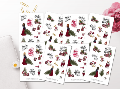 Christmas Girl Sticker Set